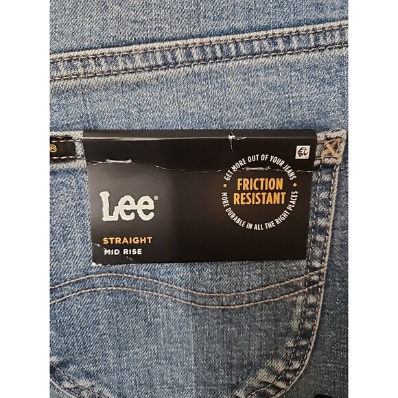 Lee Friction Resistant Jeans Womens 12 Long Blue Medium Wash Straight Leg NEW - Picture 6 of 10